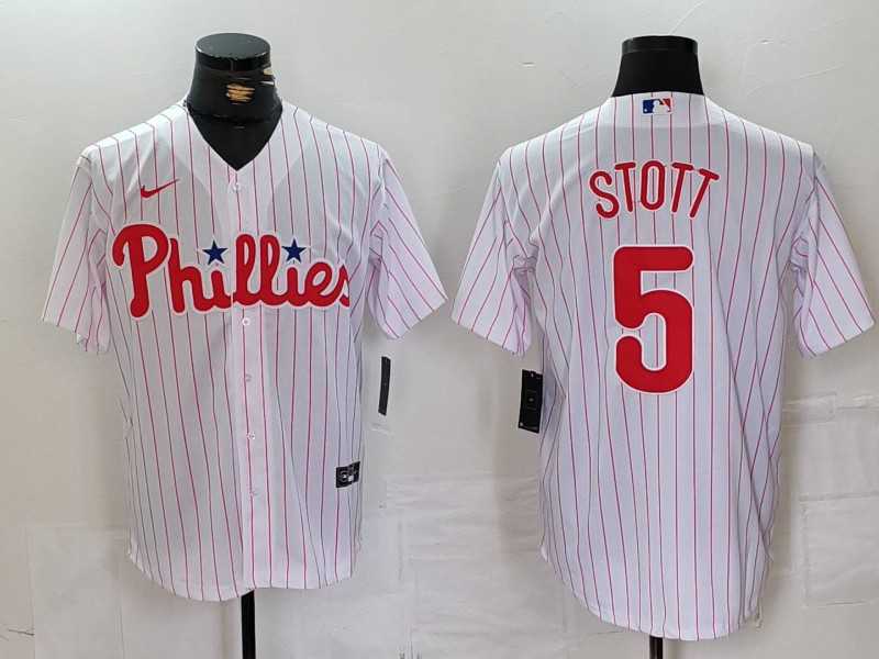 Men%27s Philadelphia Phillies #5 Bryson Stott White Pinstripe Stitched Cool Base Jersey->new york yankees->MLB Jersey